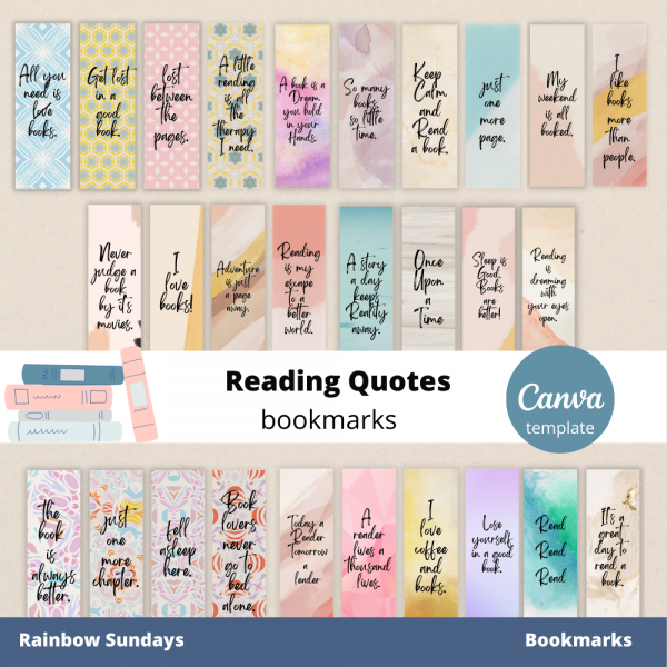 Reading Quotes Bookmarks PLR WOO (1000 × 1000)