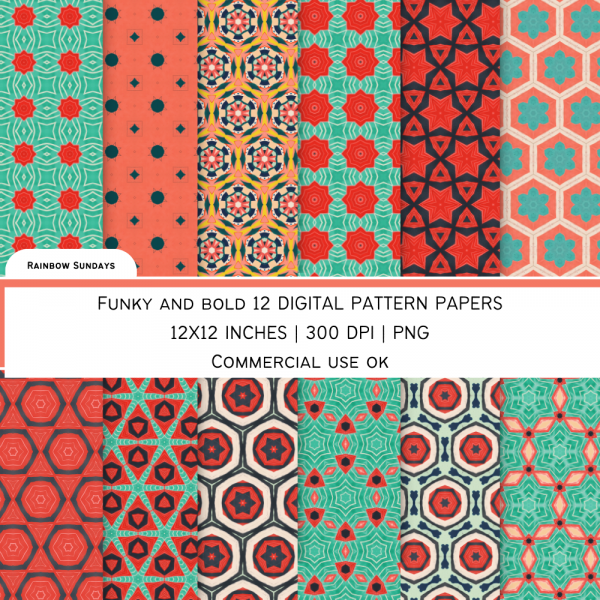 funky and bold digital pattern paper